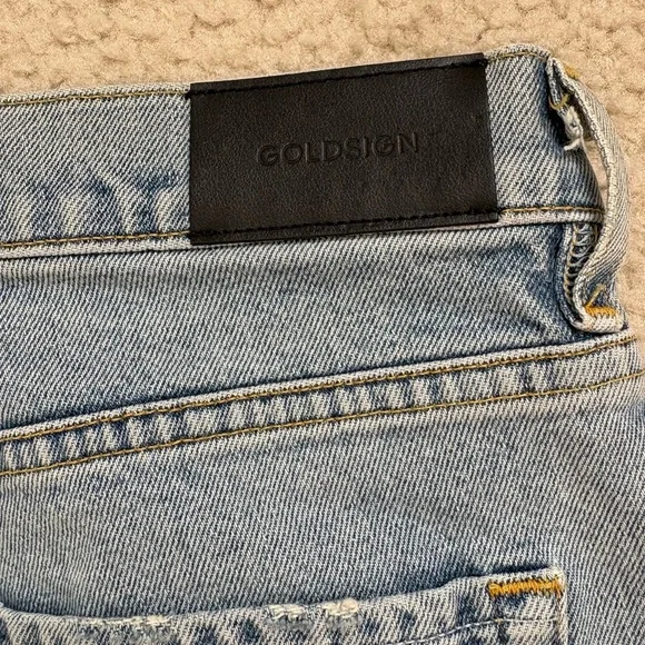 Goldsign light wash denim button fly straight leg jeans, sz 28 (measures sz 30) - Picture 7 of 7